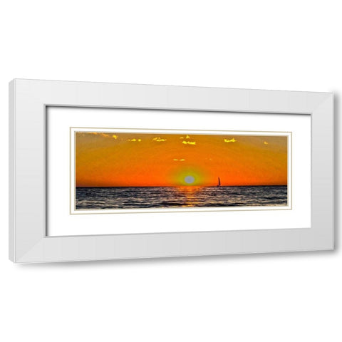 Sailing Into the Sunset White Modern Wood Framed Art Print with Double Matting by Bolokofsky, Ronald