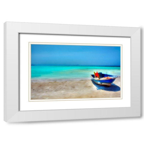 Shadow On the Sand White Modern Wood Framed Art Print with Double Matting by Bolokofsky, Ronald
