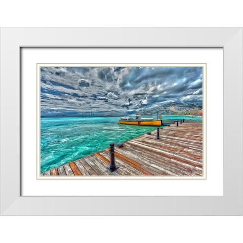 Sint Maartin White Modern Wood Framed Art Print with Double Matting by Bolokofsky, Ronald