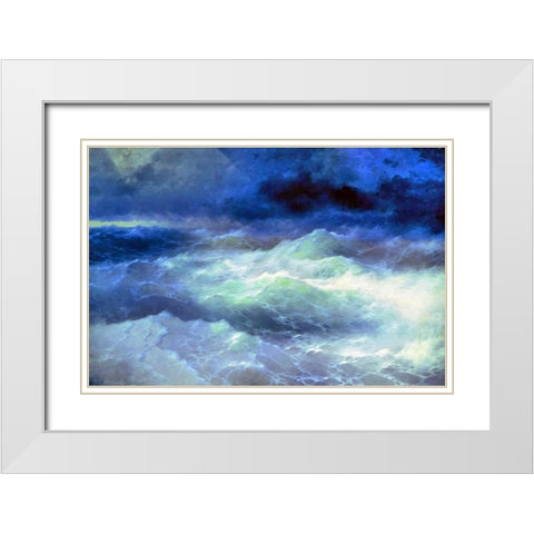 Stormy Waters White Modern Wood Framed Art Print with Double Matting by Bolokofsky, Ronald