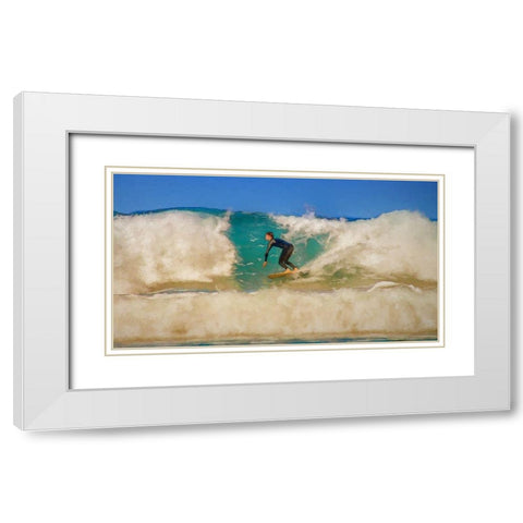 Surfer White Modern Wood Framed Art Print with Double Matting by Bolokofsky, Ronald