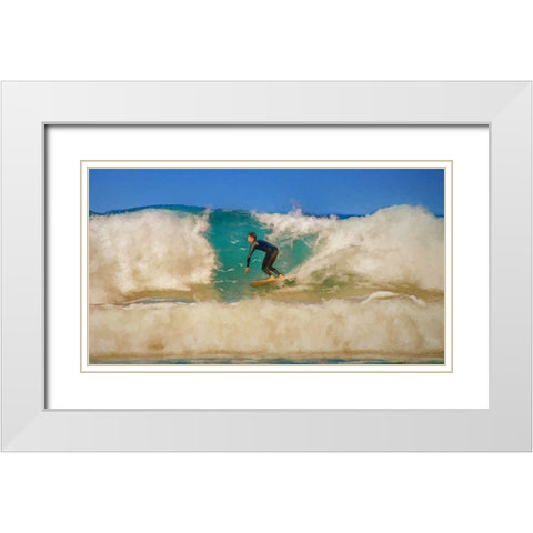 Surfer White Modern Wood Framed Art Print with Double Matting by Bolokofsky, Ronald
