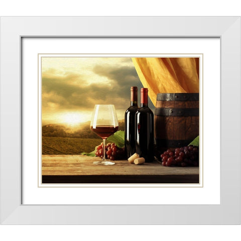 Red Wines of Tuscany White Modern Wood Framed Art Print with Double Matting by Bolokofsky, Ronald