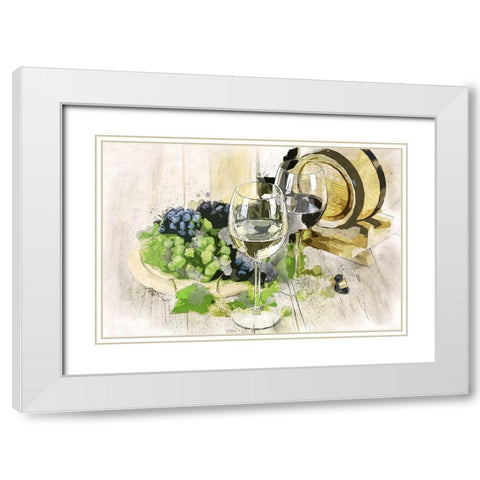 Two Types of Wine White Modern Wood Framed Art Print with Double Matting by Bolokofsky, Ronald