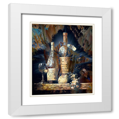 Vintage Wine II White Modern Wood Framed Art Print with Double Matting by Bolokofsky, Ronald
