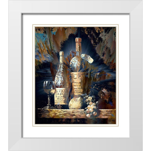 Vintage Wine II White Modern Wood Framed Art Print with Double Matting by Bolokofsky, Ronald