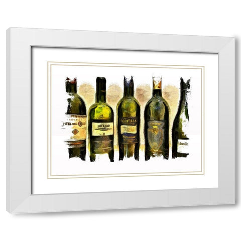 Vintage Wines II White Modern Wood Framed Art Print with Double Matting by Bolokofsky, Ronald