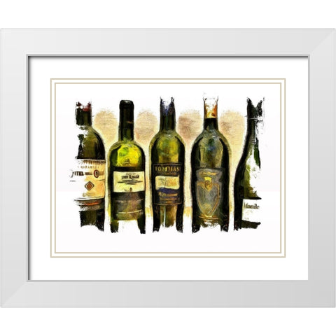 Vintage Wines II White Modern Wood Framed Art Print with Double Matting by Bolokofsky, Ronald
