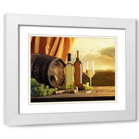 White Wines of Tuscany White Modern Wood Framed Art Print with Double Matting by Bolokofsky, Ronald