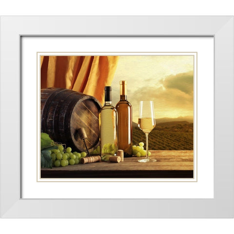 White Wines of Tuscany White Modern Wood Framed Art Print with Double Matting by Bolokofsky, Ronald