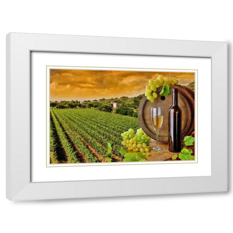 Tuscan Wine White Modern Wood Framed Art Print with Double Matting by Bolokofsky, Ronald
