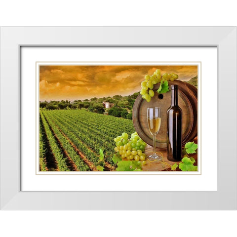 Tuscan Wine White Modern Wood Framed Art Print with Double Matting by Bolokofsky, Ronald