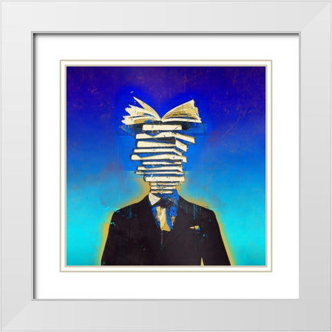 Book Smart  White Modern Wood Framed Art Print with Double Matting by Bolokofsky, Ronald