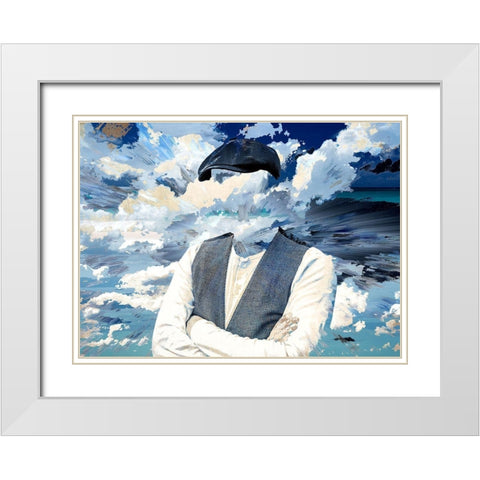Head In the Clouds White Modern Wood Framed Art Print with Double Matting by Bolokofsky, Ronald