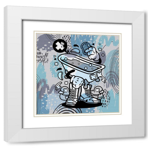 Bath Time 106 White Modern Wood Framed Art Print with Double Matting by Bolokofsky, Ronald