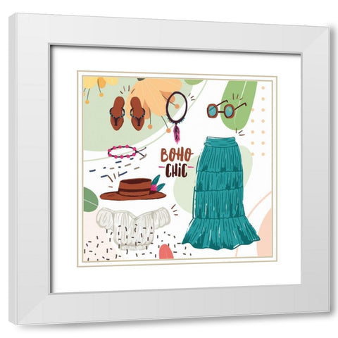 Boho Chic 796 White Modern Wood Framed Art Print with Double Matting by Bolokofsky, Ronald