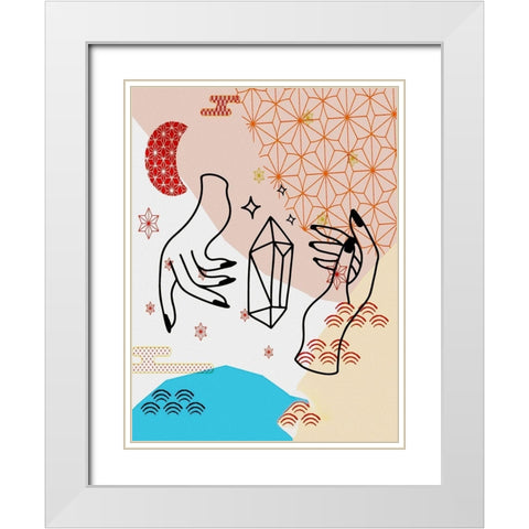 Boho Chrystal White Modern Wood Framed Art Print with Double Matting by Bolokofsky, Ronald