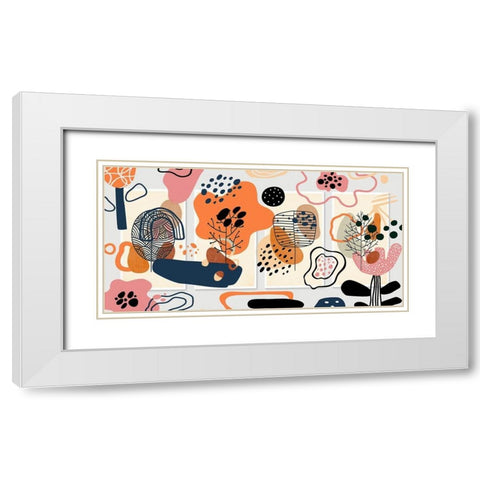 Boho Elements 105 White Modern Wood Framed Art Print with Double Matting by Bolokofsky, Ronald