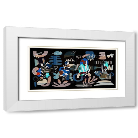 Boho Elements 201 White Modern Wood Framed Art Print with Double Matting by Bolokofsky, Ronald