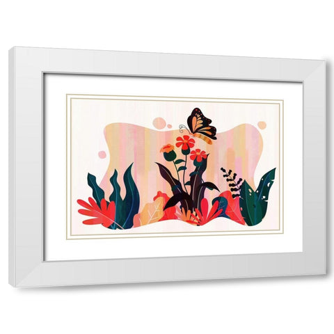 Boho Garden 22 White Modern Wood Framed Art Print with Double Matting by Bolokofsky, Ronald