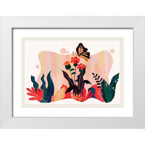 Boho Garden 22 White Modern Wood Framed Art Print with Double Matting by Bolokofsky, Ronald