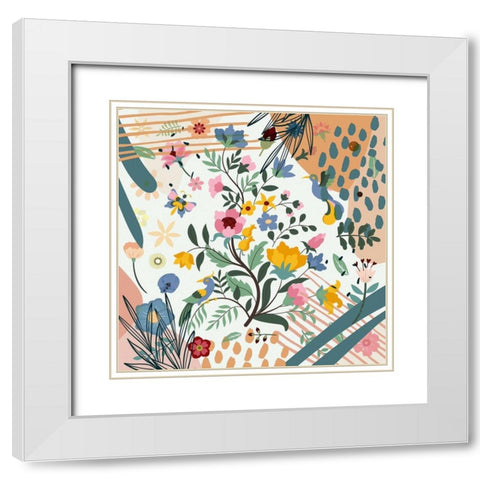 Boho Garden 52 White Modern Wood Framed Art Print with Double Matting by Bolokofsky, Ronald