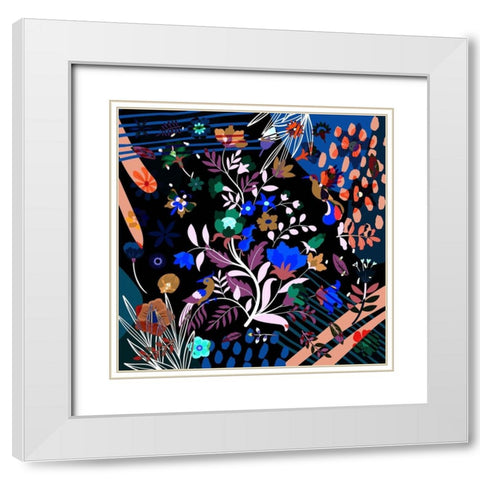 Boho Garden 62 White Modern Wood Framed Art Print with Double Matting by Bolokofsky, Ronald