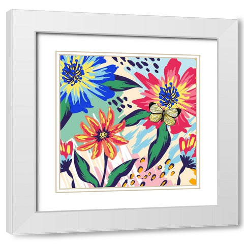 Boho Garden 271 White Modern Wood Framed Art Print with Double Matting by Bolokofsky, Ronald