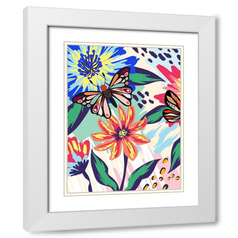 Boho Garden 275 White Modern Wood Framed Art Print with Double Matting by Bolokofsky, Ronald