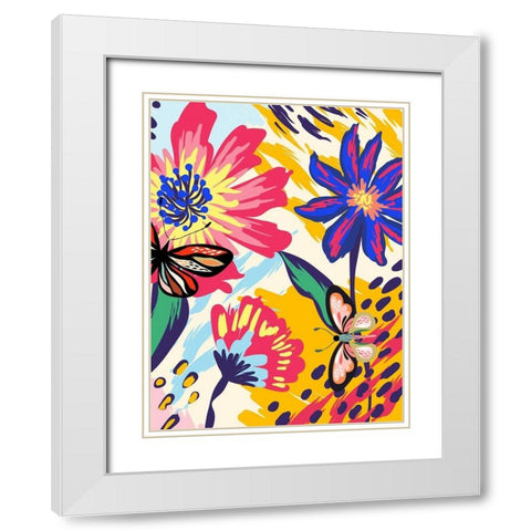 Boho Garden 276 White Modern Wood Framed Art Print with Double Matting by Bolokofsky, Ronald