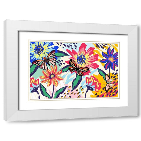 Boho Garden 280 White Modern Wood Framed Art Print with Double Matting by Bolokofsky, Ronald