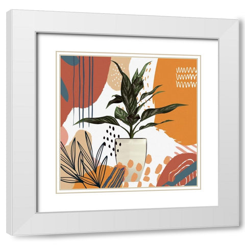 Boho House Plant 327 White Modern Wood Framed Art Print with Double Matting by Bolokofsky, Ronald