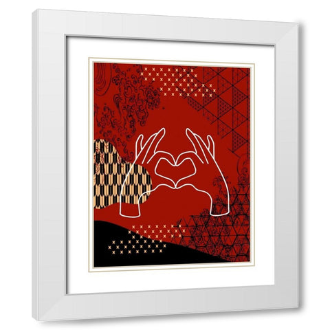 Boho Love Sign White Modern Wood Framed Art Print with Double Matting by Bolokofsky, Ronald