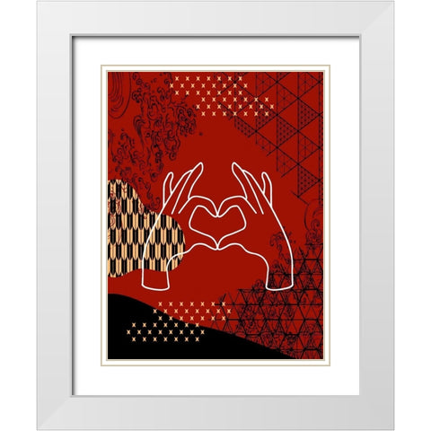 Boho Love Sign White Modern Wood Framed Art Print with Double Matting by Bolokofsky, Ronald