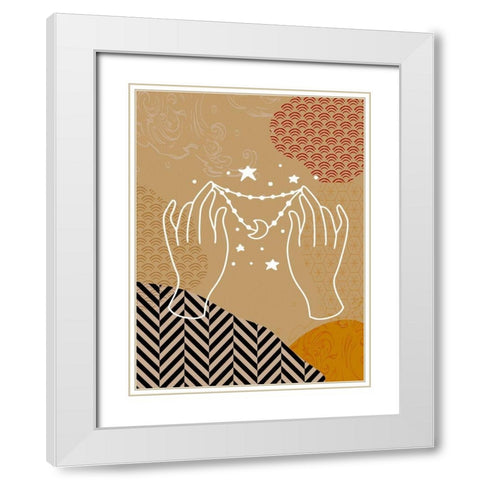 Boho Mystic Night White Modern Wood Framed Art Print with Double Matting by Bolokofsky, Ronald