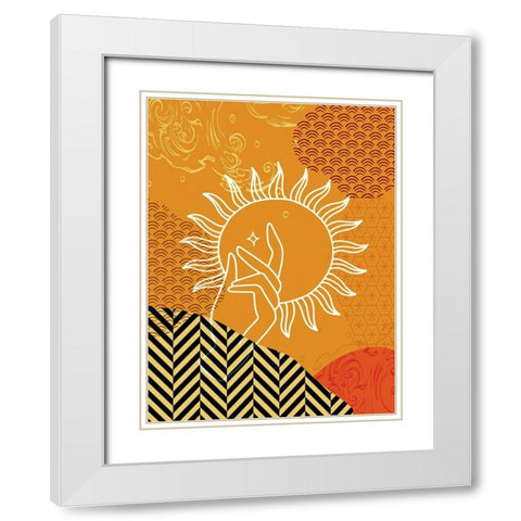 Boho Sunrise White Modern Wood Framed Art Print with Double Matting by Bolokofsky, Ronald