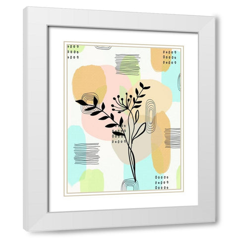 Botanical Abstract 335 White Modern Wood Framed Art Print with Double Matting by Bolokofsky, Ronald