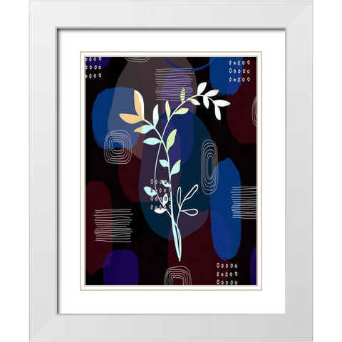 Botanical Abstract 433 White Modern Wood Framed Art Print with Double Matting by Bolokofsky, Ronald