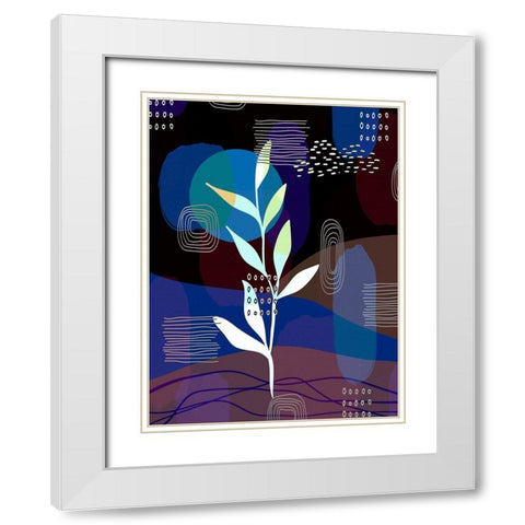 Botanical Abstract 434 White Modern Wood Framed Art Print with Double Matting by Bolokofsky, Ronald