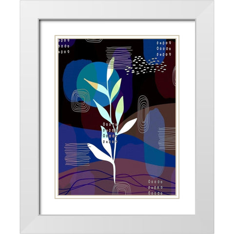 Botanical Abstract 434 White Modern Wood Framed Art Print with Double Matting by Bolokofsky, Ronald