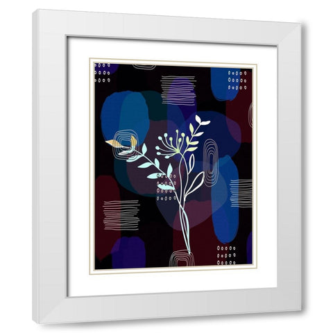 Botanical Abstract 435 White Modern Wood Framed Art Print with Double Matting by Bolokofsky, Ronald