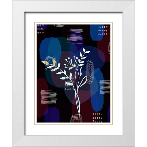 Botanical Abstract 435 White Modern Wood Framed Art Print with Double Matting by Bolokofsky, Ronald