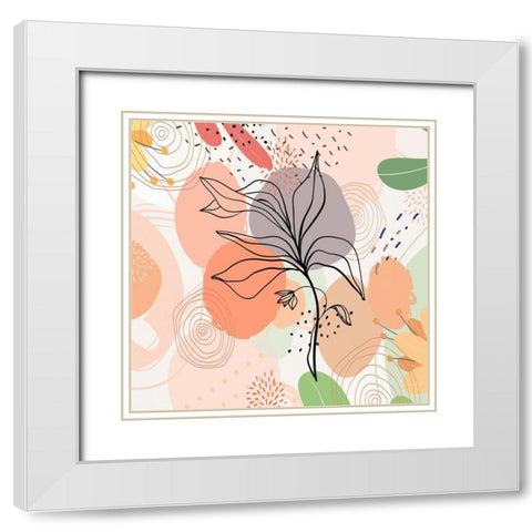 Botanical Abstract 997 White Modern Wood Framed Art Print with Double Matting by Bolokofsky, Ronald