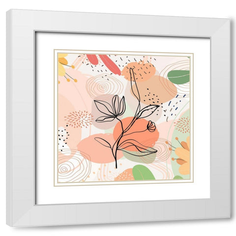 Botanical Abstract 998 White Modern Wood Framed Art Print with Double Matting by Bolokofsky, Ronald