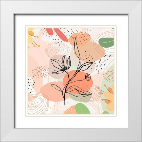 Botanical Abstract 998 White Modern Wood Framed Art Print with Double Matting by Bolokofsky, Ronald