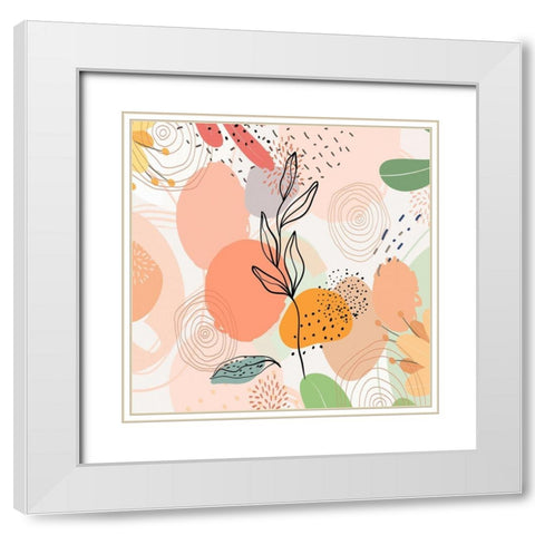 Botanical Abstract 999 White Modern Wood Framed Art Print with Double Matting by Bolokofsky, Ronald