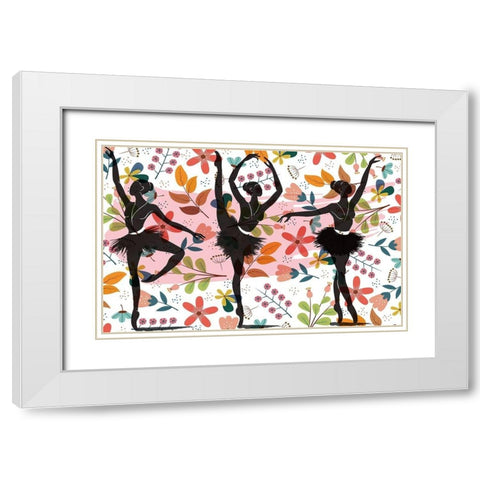 Botanical Ballet 218 White Modern Wood Framed Art Print with Double Matting by Bolokofsky, Ronald