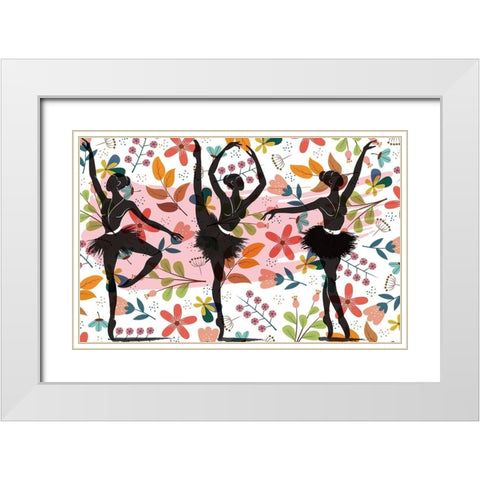 Botanical Ballet 218 White Modern Wood Framed Art Print with Double Matting by Bolokofsky, Ronald