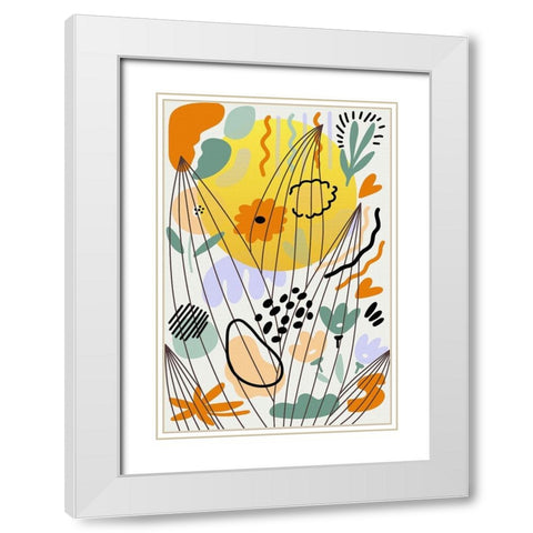 Botanical Sunshine 691 White Modern Wood Framed Art Print with Double Matting by Bolokofsky, Ronald
