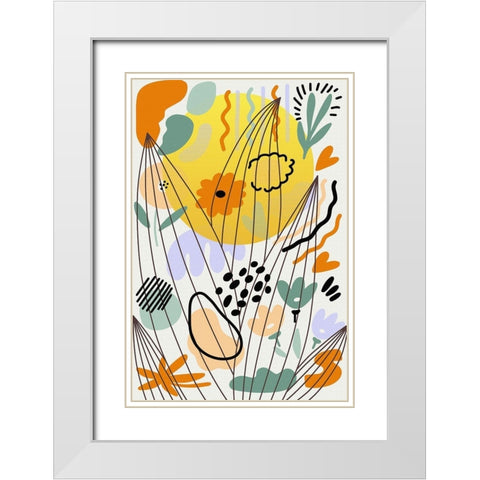 Botanical Sunshine 691 White Modern Wood Framed Art Print with Double Matting by Bolokofsky, Ronald